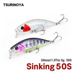 TSURINOYA-Leurre méné rigide coulant pour la pêche en rivière appât Él 50S 50mm 5g