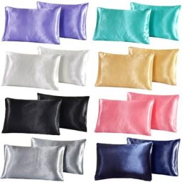 Taie d'oreiller en satin pour la literie taie d'oreiller lisse rectangle reine maison 1 pièce