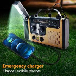 AM FM SW – batterie externe d'urgence à LED lampe de poche Bluetooth Radio d'urgence manivelle