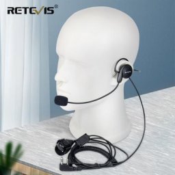 Retevis – walkie-talkie écouteur avec Microphone souple 2 broches derrière le casque doigt PTT