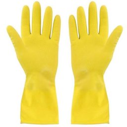 Gants de cuisine réutilisables coordonnants en caoutchouc jaune pour hommes et femmes respectueux