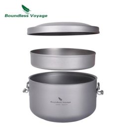 Bol multi-couches séparé Voyage sans limite boîte à déjeuner en titane pour l'extérieur bol à soupe