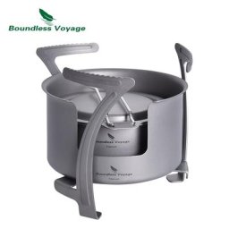 Boundless Voyage Camping Réchaud à alcool en titane avec brûleur de four à bois