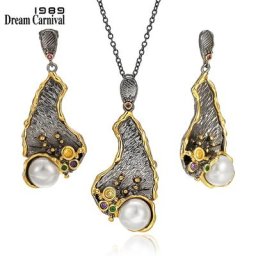 DreamCarnival1989-Ensemble de Bijoux Originaux pour Femme Boucles d'Oreilles Pendentif Collier