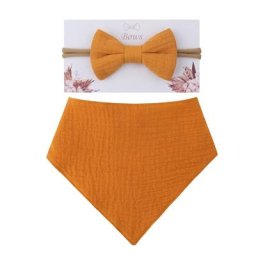 Bandeau élastique à nœud pour bébé fille ensemble de serviettes de salive bandeau de cheveux