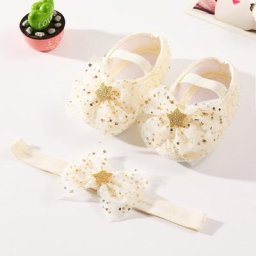 Chaussures de princesse douces pour bébés filles filet étoile nœud papillon en fil semelle souple