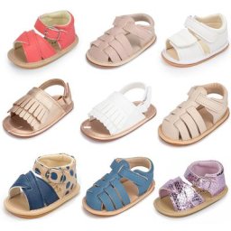 Sandales d'été en cuir PU pour bébé garçon et fille chaussures de jardin semelle en caoutchouc