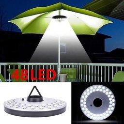 Lampe parapluie portable avec crochet 48 LED super lumineux extérieur camping tente lanterne