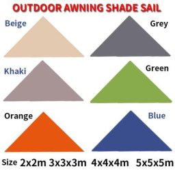 Voile d'ombrage triangulaire étanche protection solaire anti-UV plusieurs couleurs pour jardin