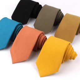 Cravate à col en coton pour hommes et femmes couleur unie pour costume de mariage d'affaires