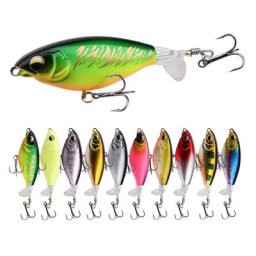 Leurres de pêche de surface avec hélice appât Éldur Plopper queue rotative souple 9cm 12g 1
