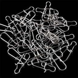 Connecteur de leurre de pêche avec hameçon en acier inoxydable 304 lot de 50 pièces 000-5 #
