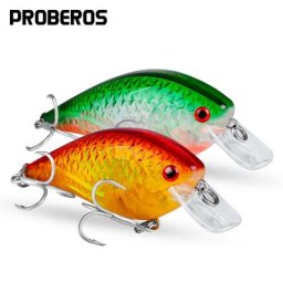 PROBEROS – leurre de pêche Crankbait avec hameçon 6 couleurs 7cm-2.76 ""/10.5g-0.37oz 6 # BKB