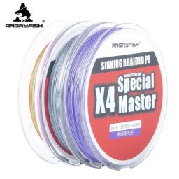 Angryfish – ligne de pêche tressée X4 Super forte 114M 4 brins Multifilament coulant lisse