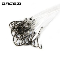 DAGEZI-Hameçons barbelés avec ligne de pêche lot de 25 pièces en acier à haute teneur en carbone