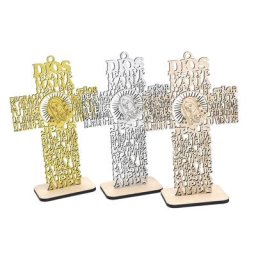 Pièces en bois en forme de croix ornements pour l'artisanat en bois projets de bricolage école du