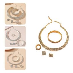 Collier ras du cou élégant chaîne d'extension ensemble de bijoux de mariage robuste collier de