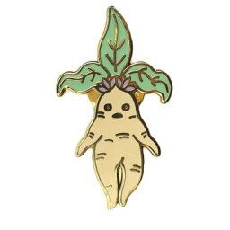 Broche de feuilles de Mandrake jolie plante en émail Badge à thème de film décoration d'elfe