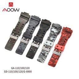 Bracelet de montre en silicone 16mm pour mol G-Shock GA-110 GA-100 GA-120 CamSolomon caoutchouc