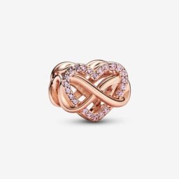 Charm Cœur Rose Infini Scintillant