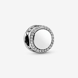 Charm Bouton Scintillant Gravable
