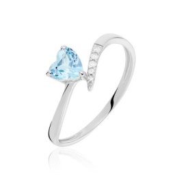 Bague Eva Or Blanc Topaze Et Oxyde De Zirconium