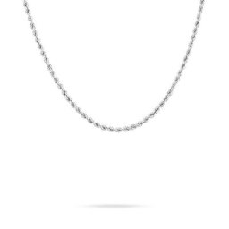 Collier Or Blanc Maille Corde