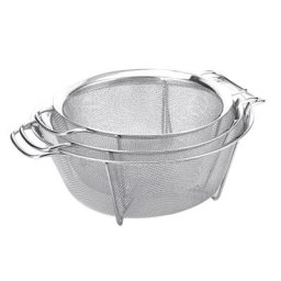 Passoire à riz à mailles fines en acier inoxydable 201 panier pliable pour lavage de légumes et de