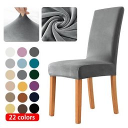 Housse de chaise en tissu velours extensible taille universelle housses de chaise de salle à manger