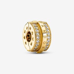 Charm Clip Lignes Pavé&Logo Scintillant