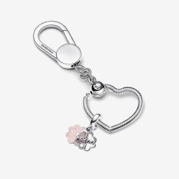 Petit Porte-Charms Cœur&Double Trèfle à Quatre Feuilles de l'Amitié