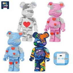UKBOO-Micro Bearbrick Jouet pour Enfants Microparticules Amour Graffiti Ours Modèle