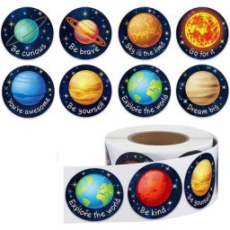 Autocollants de récompense pour enfants espace planète étiquette école enseignant étudiant