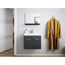 Ensemble meuble SDB Vega 2pcs miroir Graphite / Graphite mat