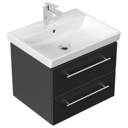 Meuble SDB avec vasque de Villeroy & Boch Avento 60cm noir satiné