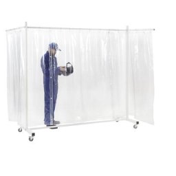 Ecran de protection, mobile, avec écran plat, transparent, l x h 3700 x 2100 mm, 3 élément