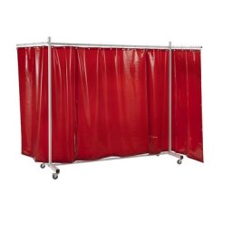Ecran mobile de protection pour soudeur, avec écran plat, rouge, l x h 3700 x 2100 mm, 3 élément