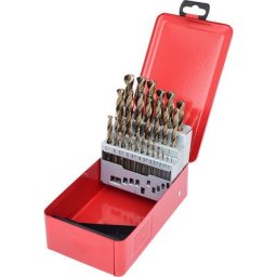 KS Tools Jeu de forets hélicoïdaux HSS-G Co 5, boîtier en tôle d'acier, 25 pièces, 1 - 13 mm