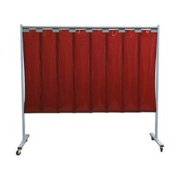 Ecran de soudure mobile, 1 élément, h x l 1900 x 2100 mm, avec rideau à lanières, rouge