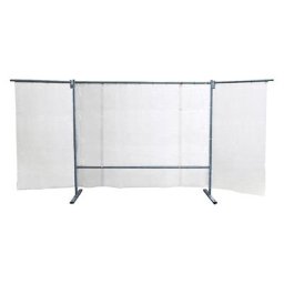 Ecran de soudure mobile, modèle 3 éléments, h x l 1930 x 3800 mm, avec film de protection, transparent
