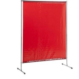 Ecran mobile de protection pour soudeur BASIC, l x h 1400 x 2000 mm, norme ISO, rouge