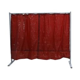 Ecran de soudure mobile, 1 élément, h x l 1900 x 2100 mm, avec film de protection, rouge