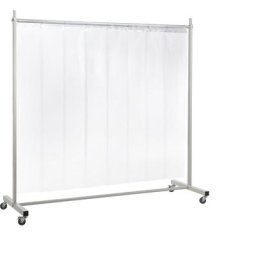Ecran de protection, mobile, avec rideau à lanières, transparent, l x h 2100 x 2100 mm, 1 élément