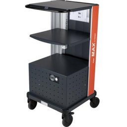 Poste de travail mobile avec alimentation électrique intégrée, 2 batteries AGM avec système de changement de batterie (chariot amovible), convertisseur sinus intégré 230 V / 800 VA