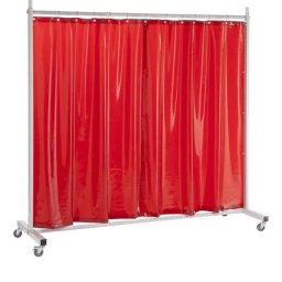 Ecran mobile de protection pour soudeur, avec écran plat, rouge, l x h 2100 x 2100 mm, 1 élément