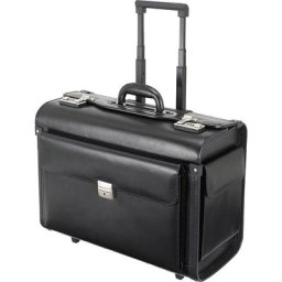 Mallette pilote Trolley, compartiment principal, compartiment pour ordinateur portable rembourré, noir
