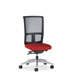 interstuhl Siège de bureau GOAL AIR, hauteur dossier 545 mm, piétement argent brillant, avec roulettes molles, rouge feu, profondeur assise 410 - 460 mm