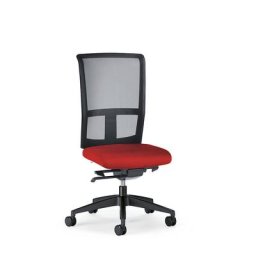 interstuhl Siège de bureau GOAL AIR, hauteur dossier 545 mm, piétement noir, avec roulettes molles, rouge feu, profondeur assise 410 mm