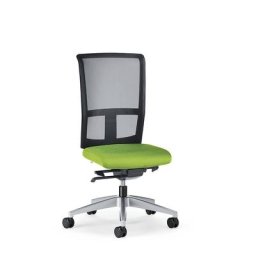 interstuhl Siège de bureau GOAL AIR, hauteur dossier 545 mm, piétement argent brillant, avec roulettes molles, vert jaune, profondeur assise 410 - 460 mm