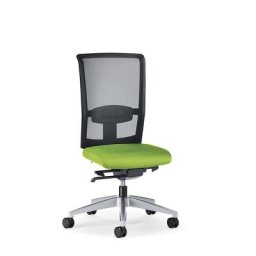 interstuhl Siège de bureau GOAL AIR, hauteur dossier 545 mm, piétement argent brillant, avec roulettes dures, vert jaune, profondeur assise 410 mm